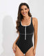 SLIM® Zip Front Racerback Athletic Swimsuit