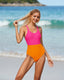 SLIM® Cross-Back Sexy Triangle Sporty Color Block One-Piece Swimsuit