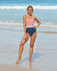 SLIM® Cross-Back Sexy Triangle Sporty Color Block One-Piece Swimsuit