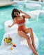 SLIM® Striped Open Back One Piece Swimsuit