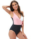 SLIM® Deep V-neck Strappy U-Back Sexy One-Piece Swimsuit