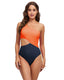 SLIM® Cutout Color Block Triangle One-Piece Swimsuit