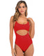 SLIM® Backless Solid Color Bikini One-Piece Swimsuit