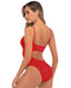 SLIM® Backless Solid Color Bikini One-Piece Swimsuit