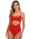 SLIM® Backless Solid Color Bikini One-Piece Swimsuit