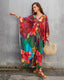 Plus Size Floral Beach Kaftan Cover Up