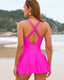 Double Strap Tie Side One-Piece Swim Dress