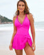 Double Strap Tie Side One-Piece Swim Dress