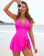 Double Strap Tie Side One-Piece Swim Dress