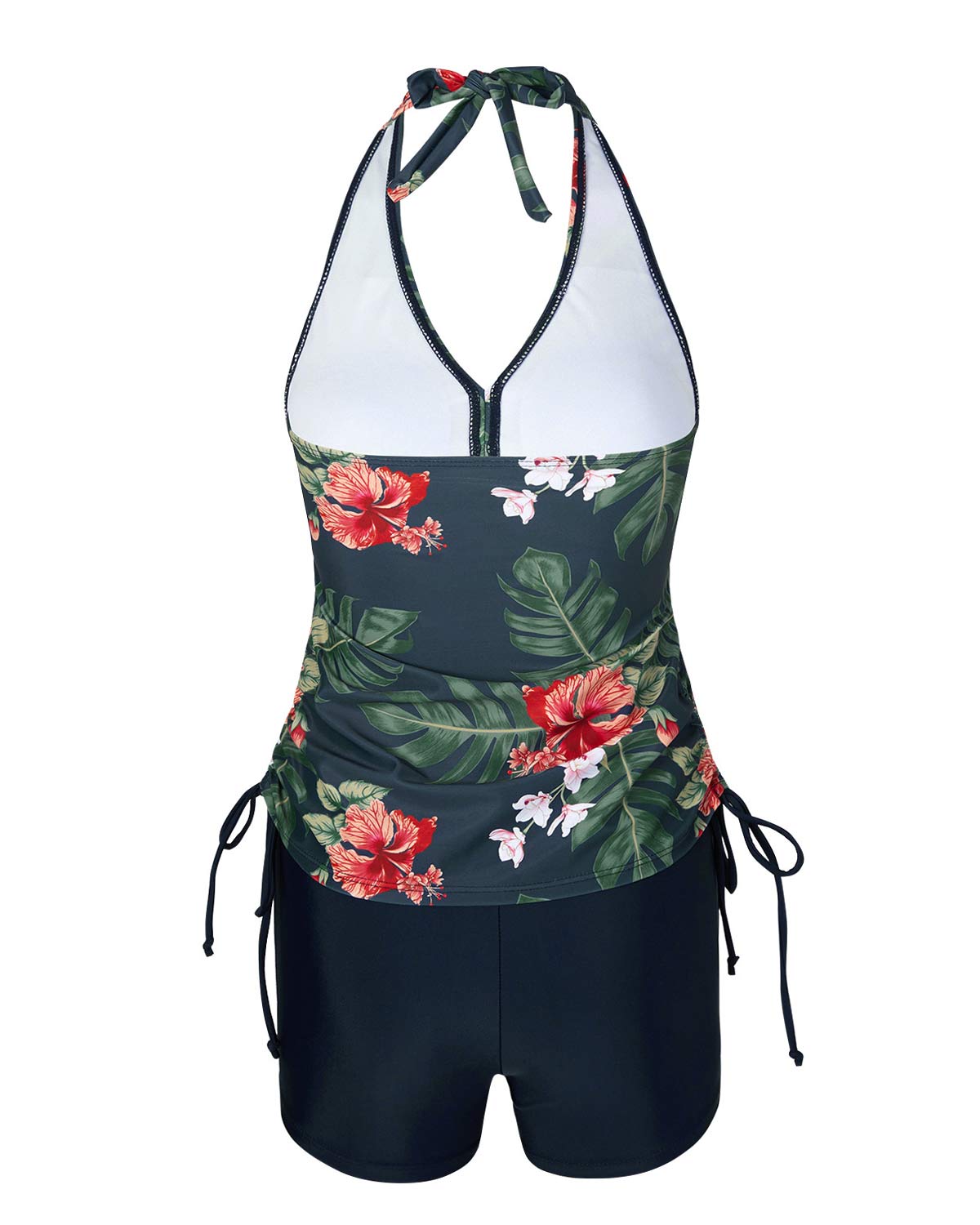 Mesh Print Short Tankini Two Piece Set main image 1