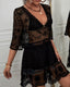Floral Sheer Mesh Lace Beach Cover Up Dress