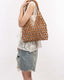 Handwoven Maple Wood Beaded Tote Bag