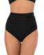 High Waist Ruched Tummy Control Bikini Bottom