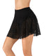 High Waist Tummy Control Lace Swim Skirt