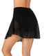 High Waist Tummy Control Lace Swim Skirt