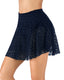 High Waist Tummy Control Lace Swim Skirt