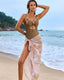 SLIM® Beaded Cutout Shiny Swimsuit Set