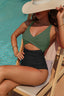 Corset-tie one-piece swimsuit with tummy-control ruching, high-waisted design, adjustable lacing, and built-in shapewear