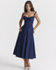 SLIM® Floral Corset A-Line Midi Dress