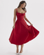 SLIM® Floral Corset A-Line Midi Dress