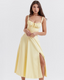SLIM® Floral Corset A-Line Midi Dress