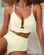 SLIM® High Waisted Textured 2 Piece Bikini Set