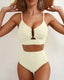 SLIM® High Waisted Textured 2 Piece Bikini Set