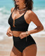 SLIM® High Waisted Textured 2 Piece Bikini Set