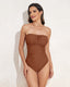 SLIM® One-Click Ruched Bust High-Waist Swimsuit