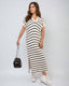 SLIM® Ribbed Knit Collared Midi Dress