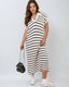SLIM® Ribbed Knit Collared Midi Dress