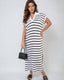 SLIM® Ribbed Knit Collared Midi Dress