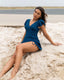 SLIM® Ruffle Ruched Drawstring Swimdress