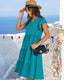 SLIM® Ruffle Sleeve V-Neck Tiered Midi Dress