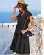 SLIM® Ruffle Sleeve V-Neck Tiered Midi Dress