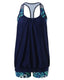 Blouson two-piece swimsuit with weighted tie-side top, high-waist boyshorts, tummy control waistband, and removable bust pads
