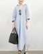 SLIM® Striped Cotton Long Sleeve Maxi Shirt Dress