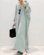 SLIM® Striped Cotton Long Sleeve Maxi Shirt Dress