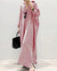 SLIM® Striped Cotton Long Sleeve Maxi Shirt Dress