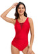 Sexy Lace V-Neck Tummy Control One Piece Swimsuit
