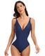 Slimming Color Block Adjustable Straps One Piece Swimsuit