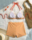 Striped Halter Bikini Set