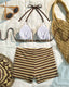 Striped Halter Bikini Set