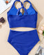SLIM® Textured Knot-Front High-Waist Bikini Set