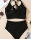 SLIM® Textured Knot-Front High-Waist Bikini Set