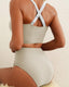 SLIM® Textured Knot-Front High-Waist Bikini Set
