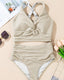 SLIM® Textured Knot-Front High-Waist Bikini Set