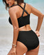 SLIM® Textured Knot-Front High-Waist Bikini Set