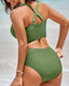 SLIM® Textured Knot-Front High-Waist Bikini Set
