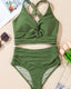 SLIM® Textured Knot-Front High-Waist Bikini Set